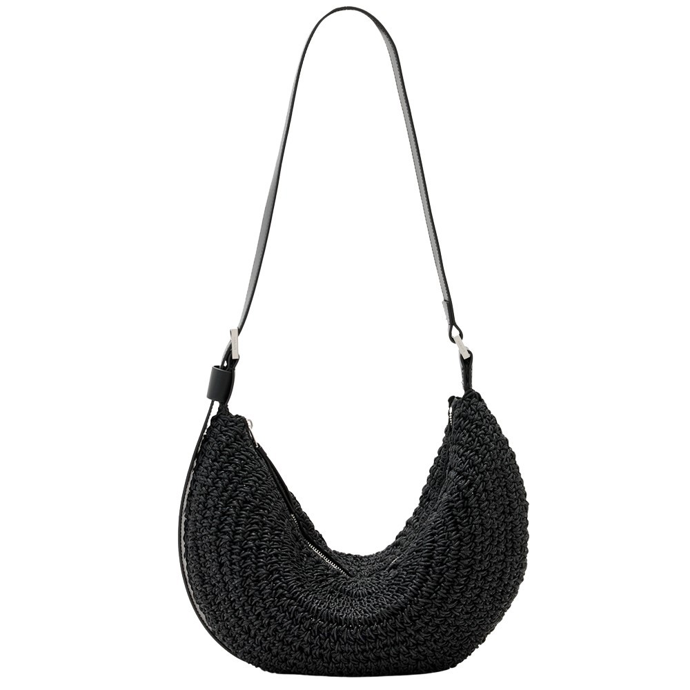 AllSaints Half Moon Waxed Cotton Shoulder Bag